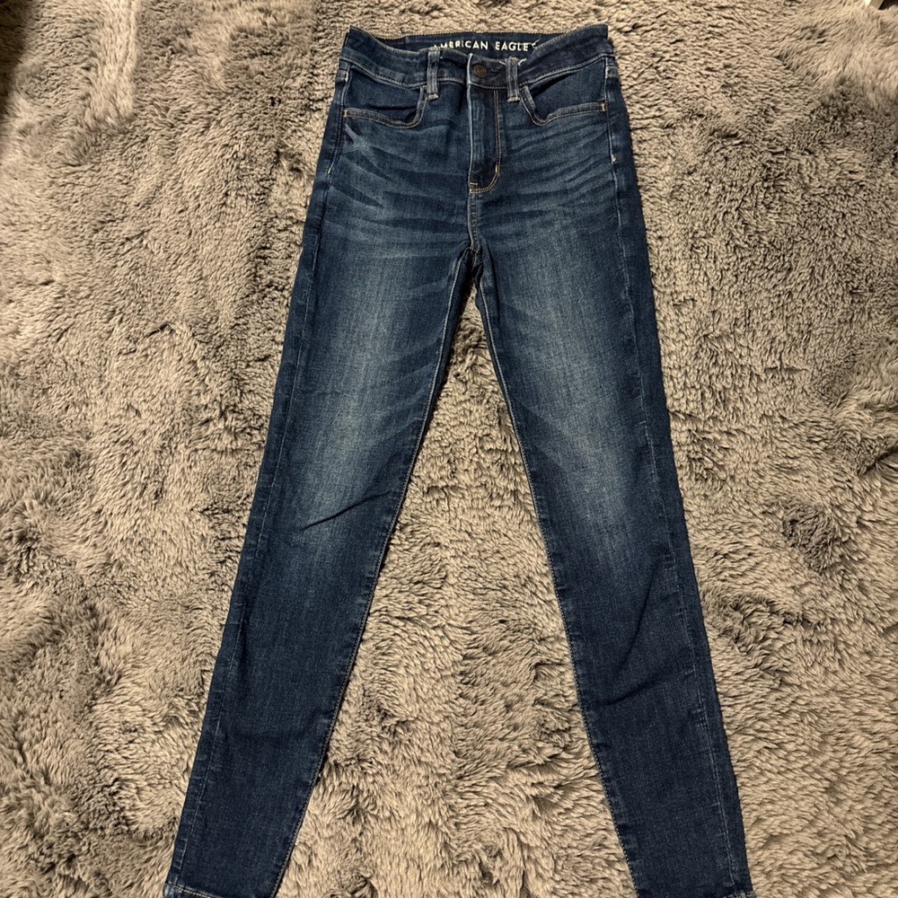 American Eagle Outfitters Women's Dark Blue Skinny Jeans